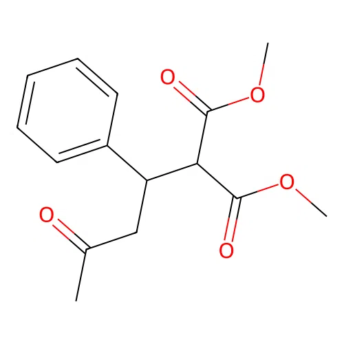 Dimethyl 2-(3-oxo-1-phenylbutyl)propanedioate structure