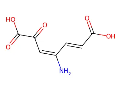 4-Amino-6-oxohepta-2,4-dienedioic acid structure