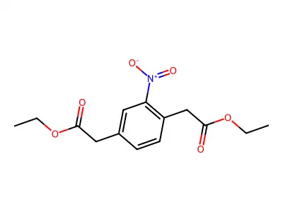 Ethyl 2-[4-(2-ethoxy-2-oxoethyl)-3-nitrophenyl]acetate structure