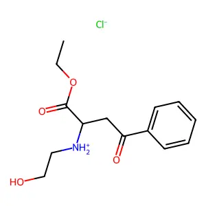 Alanine, 3-benzoyl-N-(2-hydroxyethyl)-, ethyl ester, hydrochloride structure