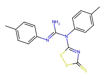 Guanidine, N,N'-bis(4-methylphenyl)-N-(3-thioxo-3H-1,2,4-dithiazol-5-yl)- structure