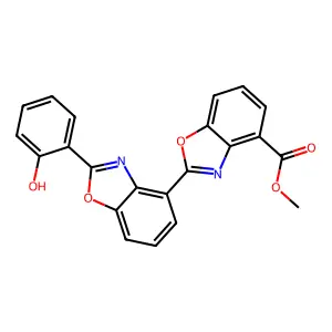 Methyl 2-[2-(2-hydroxyphenyl)-1,3-benzoxazol-4-yl]-1,3-benzoxazole-4-carboxylate structure
