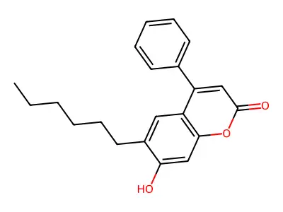 6-hexyl-7-hydroxy-4-phenyl-2H-chromen-2-one structure
