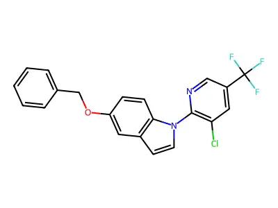 benzyl 1-[3-chloro-5-(trifluoromethyl)-2-pyridinyl]-1H-indol-5-yl ether structure