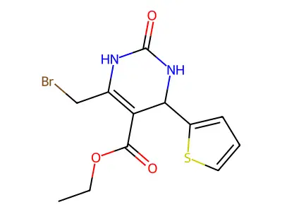 ethyl 6-(bromomethyl)-2-oxo-4-thien-2-yl-1,2,3,4-tetrahydropyrimidine-5-carboxylate structure