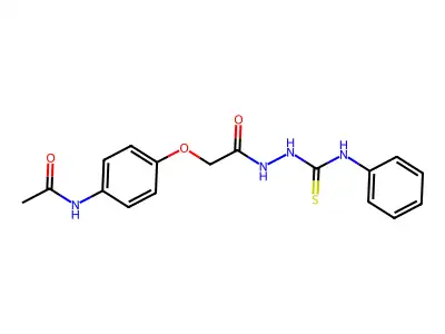Acetic acid, (4-(acetylamino)phenoxy)-, 2-((phenylamino)thioxomethyl)hydrazide structure