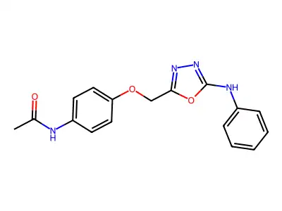 Acetamide, N-(4-((5-(phenylamino)-1,3,4-oxadiazol-2-yl)methoxy)phenyl)- structure