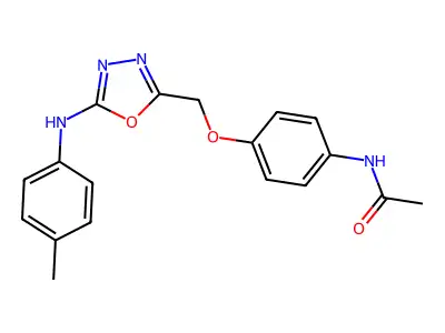 Acetamide, N-(4-((5-((4-methylphenyl)amino)-1,3,4-oxadiazol-2-yl)methoxy)phenyl)- structure