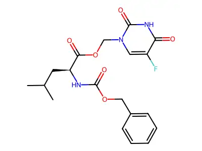 1-(N-tert-Carbobenzyloxymethyl)leucyloxymethyl-5-fluorouracil structure