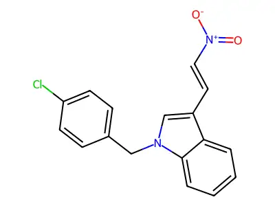 1-[(4-Chlorophenyl)methyl]-3-(2-nitroethenyl)indole structure