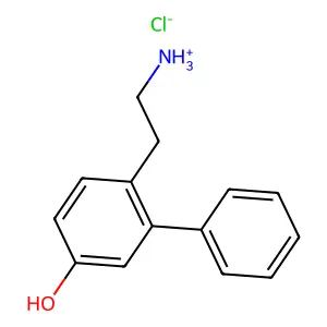 3-Biphenylol, 6-(2-aminoethyl)-, hydrochloride structure