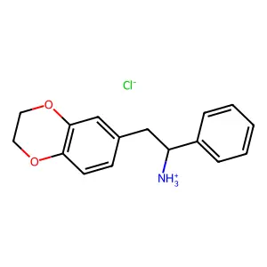 1,4-Benzodioxan-6-ethylamine, alpha-phenyl-, hydrochloride structure