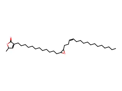 4-[12-(3-hexadec-3-enyloxiran-2-yl)dodecyl]-2-methyl-2H-furan-5-one structure