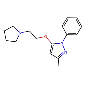 Pyrazole, 3-methyl-1-phenyl-5-(2-(1-pyrrolidinyl)ethoxy)- structure