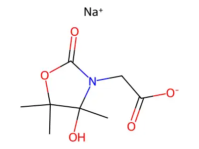 2-(4-Hydroxy-4,5,5-trimethyl-2-oxo-1,3-oxazolidin-3-yl)acetate structure