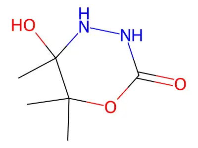 5-Hydroxy-5,6,6-trimethyl-1,3,4-oxadiazinan-2-one structure