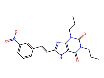 (E)-8-(3-Nitrostyryl)-1,3-dipropylxanthine structure