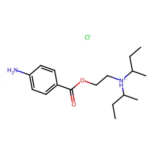 Benzoic acid, p-amino-, 2-(di-2-butylamino)ethyl ester, hydrochloride structure