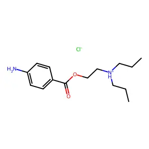 Benzoic acid, p-amino-, 2-(dipropylamino)ethyl ester, hydrochloride structure