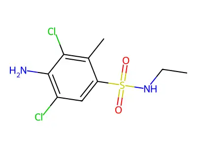 Benzenesulfonamide, 4-amino-3,5-dichloro-N-ethyl-2-methyl- structure