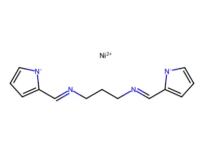 (N,N'-propylenebis(2-pyrrolylmethyleneaminato))nickel(II) structure