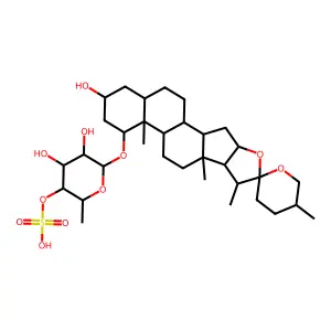 1-O-(fucopyranosyl-(4'-sulfate))-5-spirostane-1,3-diol structure