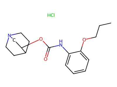 Carbamic acid, (2-propoxyphenyl)-, 1-azabicyclo(2.2.2)oct-3-yl ester, monohydrochloride structure