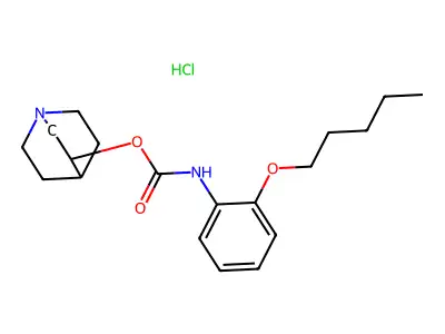 Carbamic acid, (2-(pentyloxy)phenyl)-, 1-azabicyclo(2.2.2)oct-3-yl ester, monohydrochloride structure