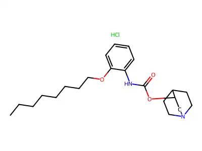 Carbamic acid, (2-(octyloxy)phenyl)-, 1-azabicyclo(2.2.2)oct-3-yl ester, monohydrochloride structure