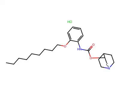 Carbamic acid, (2-(nonyloxy)phenyl)-, 1-azabicyclo(2.2.2)oct-3-yl ester, monohydrochloride structure