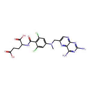 L-Glutamic acid, N-(2,6-dichloro-4-(((2,4-diamino-6-pteridinyl)methyl)methylamino)benzoyl)- structure