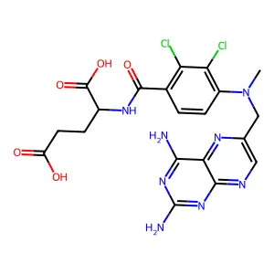 L-Glutamic acid, N-(2,3-dichloro-4-(((2,4-diamino-5-pteridinyl)methyl)methylamino)benzoyl)- structure