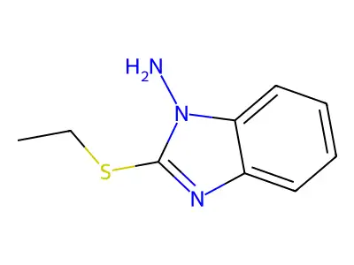 2-Ethylsulfanylbenzimidazol-1-amine structure