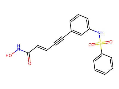 5-[3-(benzenesulfonamido)phenyl]-N-hydroxypent-2-en-4-ynamide structure