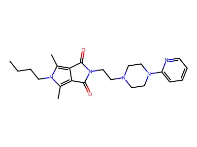 Pyrrolo(3,4-c)pyrrole-1,3(2H,5H)-dione, 5-butyl-4,6-dimethyl-2-(2-(4-(2-pyridinyl)-1-piperazinyl)ethyl)- structure