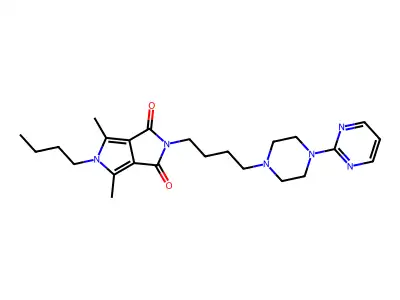 Pyrrolo(3,4-c)pyrrole-1,3(2H,5H)-dione, 5-butyl-4,6-dimethyl-2-(4-(4-(2-pyrimidinyl)-1-piperazinyl)butyl)- structure