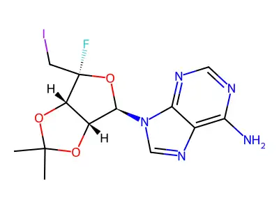 Adenosine, 5'-deoxy-4'-C-fluoro-5'-iodo-2',3'-O-(1-methylethylidene)- structure