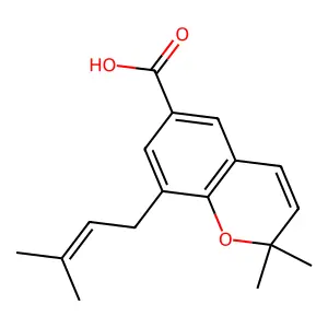 2,2-Dimethyl-8-prenylchromene 6-carboxylic acid structure