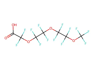 Perfluoro-3,6,9-trioxadecanoic acid structure