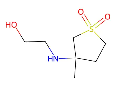 3-((2-Hydroxyethyl)amino)-3-methyltetrahydrothiophene 1,1-dioxide structure