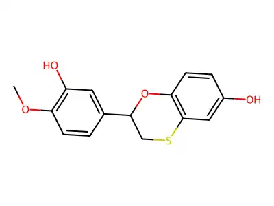 2-(3-Hydroxy-4-methoxyphenyl)-2,3-dihydro-1,4-benzoxathiin-6-ol structure