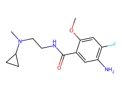 Benzamide, 5-amino-N-(2-(cyclopropylmethylamino)ethyl)-4-fluoro-2-methoxy- structure