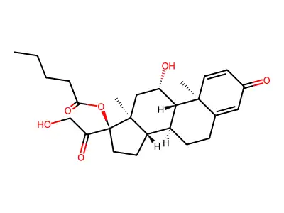 11,21-Dihydroxy-3,20-dioxopregna-1,4-dien-17-yl pentanoate structure