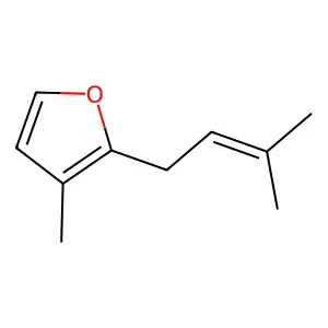 3-Methyl-2-(3-methylbut-2-enyl)-furan structure