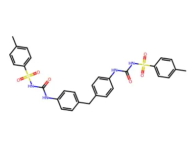 4,4'-bis(N-carbamoyl-4-methylbenzensulfonamide)diphenylmethane structure