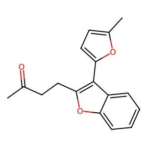 4-[3-(5-Methylfuran-2-yl)-1-benzofuran-2-yl]butan-2-one structure