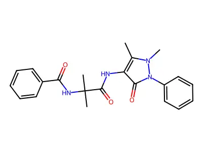 Benzamide, N-(2-((2,3-dihydro-1,5-dimethyl-3-oxo-2-phenyl-1H-pyrazol-4-yl)amino)-1,1-dimethyl-2-oxoethyl)- structure