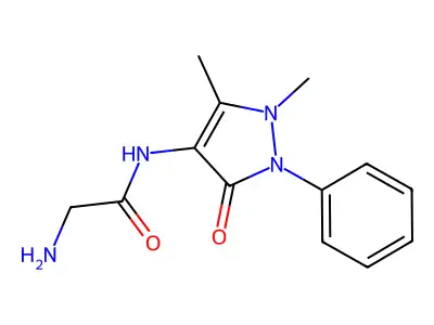 Acetamide, 2-amino-N-(2,3-dihydro-1,5-methyl-3-oxo-2-phenyl-1H-pyrazol-4-yl)- structure
