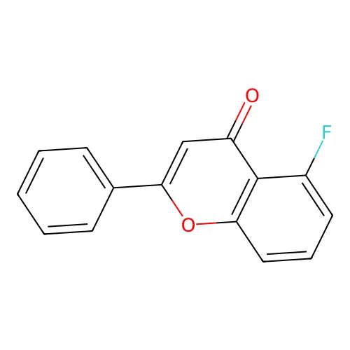 2-phenyl-5-fluoro-4H-1-benzopyran-4-one structure