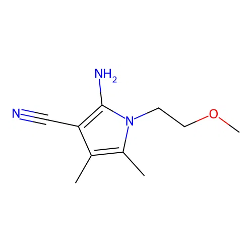 2-Amino-1-(2-methoxyethyl)-4,5-dimethylpyrrole-3-carbonitrile structure